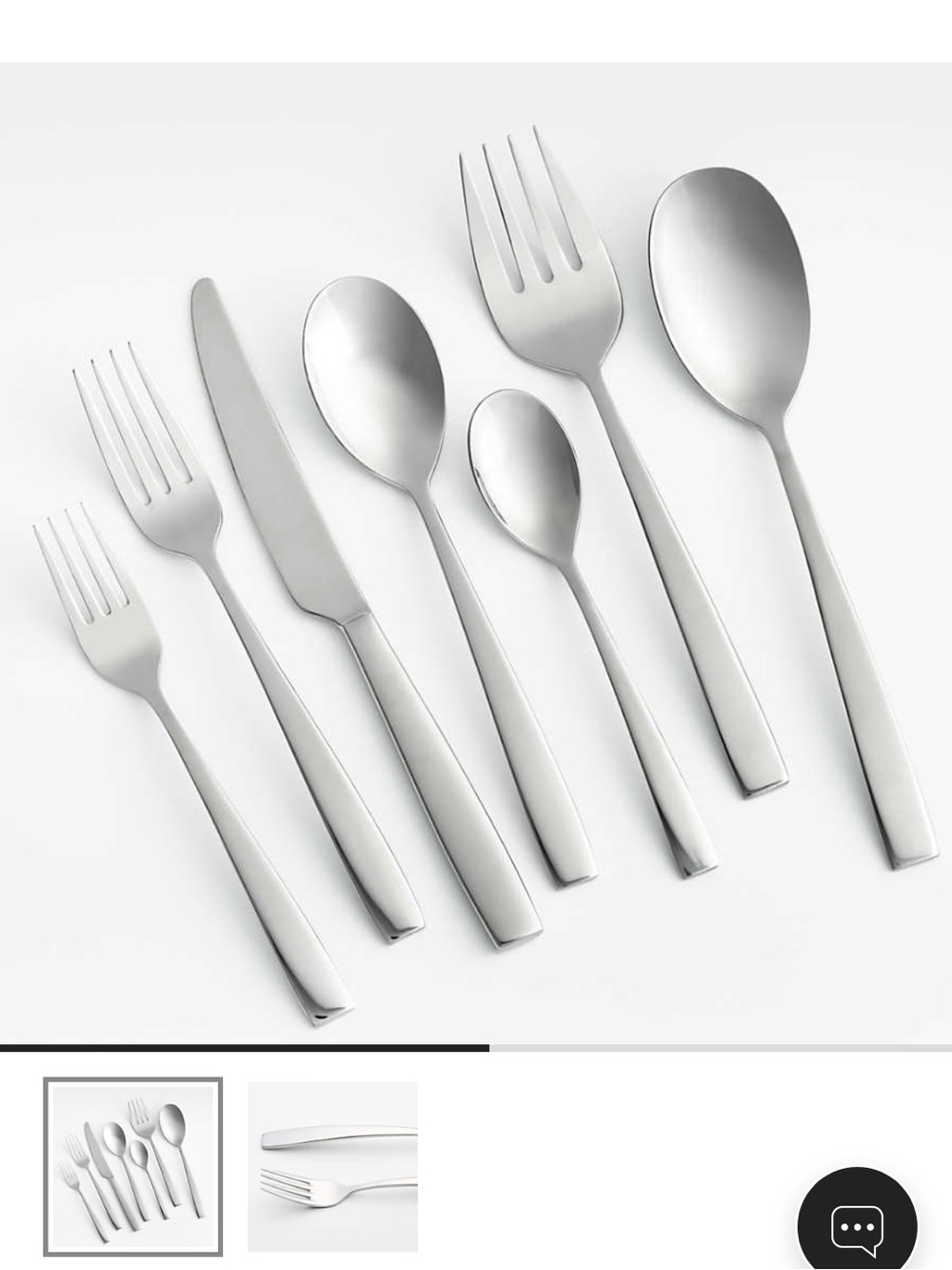 2x NIB NWT crate & barrel Dawson Mirror 22-Piece Flatware & Serveware Set - Picture 2 of 3